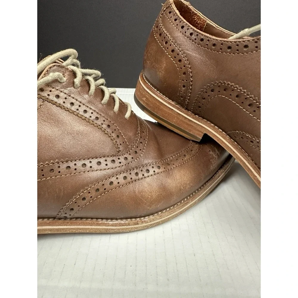 Warfield & Grand Men's Sz 9 Wing Tip Oxfords Roy 63606 Brown Dress See Pics